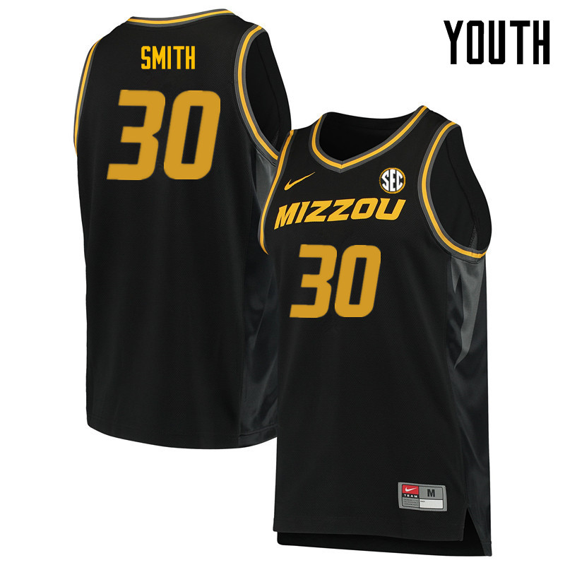 Youth #30 Willie Smith Missouri Tigers College Basketball Jerseys Sale-Black
